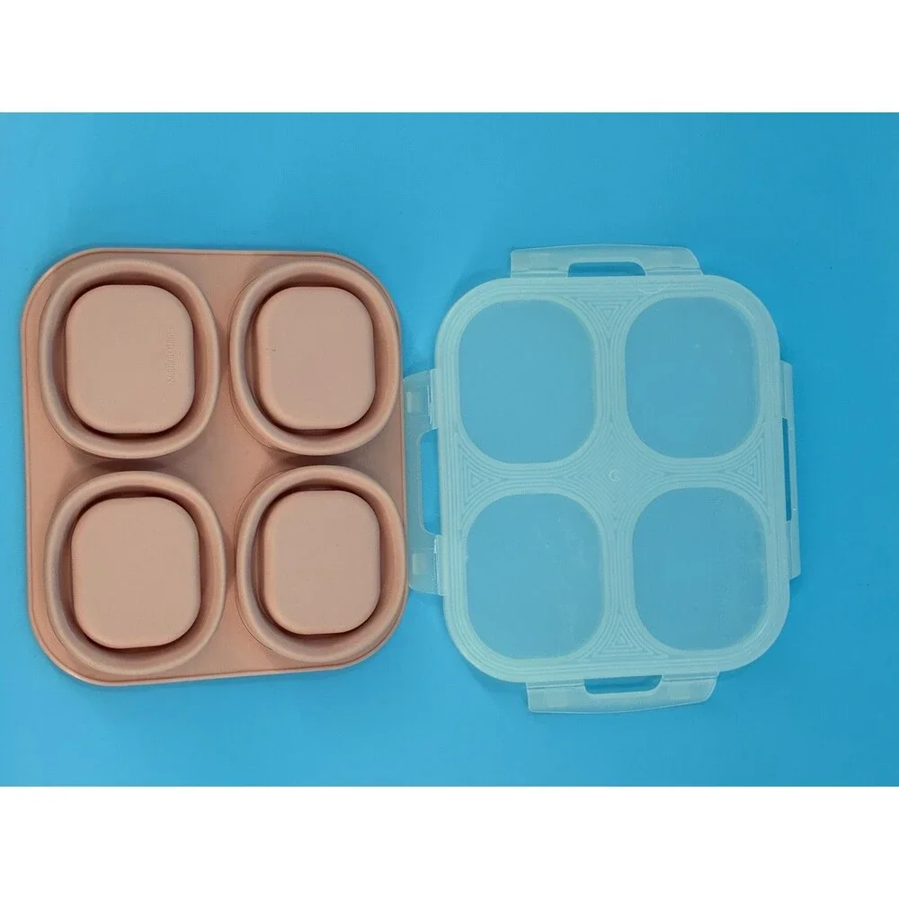 Crofton Portion Perfect Collapsible Meal Kit 3 & 4 Compartment Pink Set of 2